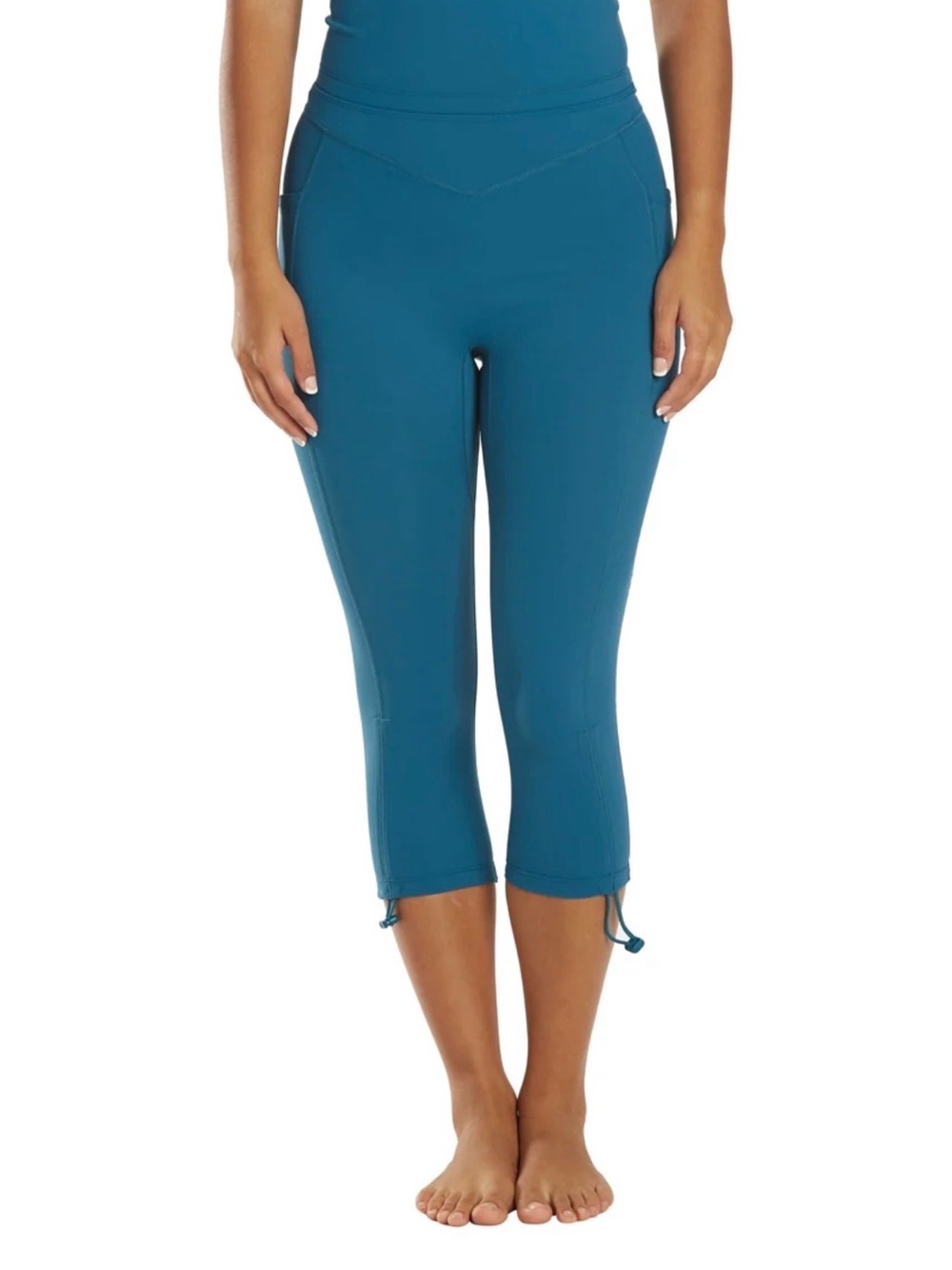 Free People Movement Class Act Cropped Legging L Blue Grass Running Workout Gym